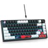 SOLIDEE Tastiera Meccanica Sostituibile a Caldo cablata al 75%,retroilluminazione RGB con interruttore rosso,TKL a 82 tasti,tastiera compatta NKRO con manopola di controllo del volume(82 White_Black)