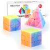 ROXENDA Speed Cube Set, [3 Pezzi] Cube Set con Cubo Magico di 2x2 3x3 Piramide, Durevole e Colori Vividi - Tornitura Facile e Giocare Liscio (Gelatine)