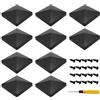 TETEWEVER 10 Pezzi Copripalo Tappi per Pali di Recinzione 10×10 cm con Viti