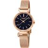 Lola Rose Orologio Donna - Quadrante in Pietra Sabbia Blu, Cassa in Acciaio 316L, Cinturino in Pelle 24mm, Resistente all'Acqua 3ATM, Movimento al Quarzo Giapponese (Circonferenza Polso 12.5-16.9 cm)