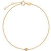 Carleen Bracciale in Oro Giallo Massiccio 18 carati (750) con Incastonatura a Lunetta Rotonda, con Diamanti Naturali, Delicato e Minimalista, per Donne e Ragazze, Lunghezza della Catena: 17 + 3 cm