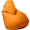 Avalon Puff pouf Poltrona Sacco per Ragazzi Bag M Mamba 68x68x107cm -190 Litri Made in Italy in Finta pelle Imbottito per Ambiente Interno ed Esterno Colore Giallo ocra