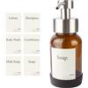 Designfabrik Hamburg Design Amburgo Dispenser sapone bagno | Dispenser sapone cucina | Porta sapone bagno | Accessori cucina | Vetro e acciaio inossidabile | Con base in gomma | Grigio Argento 250 ml