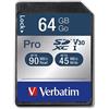VERBATIM SCHEDA SDXC VERBATIM 64GB PRO UHS-I CLASS 10