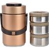 Fdit Thermos Isolato da 2,3 Litri per Alimenti Caldi Acciaio Inossidabile 304 3 Livelli Contenitori Termici Impilabili per il Pranzo a Prova di Perdite Contenitori per Zuppe per Alimenti Sottovuoto per(2#)