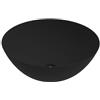 ERCOS Lavabo D'appoggio Circolare In Ceramica, Lavabo Bagno Colore Nero Opaco , Senza Troppopieno, Dimensioni 416x155 mm