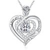 LAVUMO Moissanite Collana Donna Argento 925 1Ct Moissanite Diamanti Collana Cuore Regalo Donna Lei Moglie Fidanzata Mamma Regalo Compleanno Anniversario Festa della Mamma