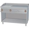 LOTUS Fry top elettrico professionale con piastra 1/3 rigata 2/3 liscia cromata - cm 120 x 70.5 x 90 h