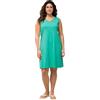 Ulla Popken Abito con Bordi ondulati, Linea A, a Costine, Cotone Biologico 793167 Vestito, Verde, 52-54 Donna