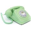 GPO 746 Telefono a Quadrante Push Button, Telefono Fisso Vintage per Casa, Ufficio, Telefoni Retro Con Suoneria a Campanello Originale e Cavo Arricciato, Verde Menta