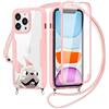 Yoedge Custodia con Cordino per Samsung Galaxy S22 Ultra 5G Cover 6,8, 360 Gradi Full Body Cover con Collana Ultra Sottile TPU Silicone Antiurto e Trasparente PC Bumper Protettiva Custodia, Bulldog