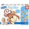 Educa - Baby Puzzle Fauna Selvatica | 5in1 Baby Puzzle 3/4/5 pezzi | Animali Selvatici, Primo Puzzle | dai 2 anni (19952)