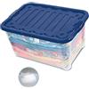 House&Style Vulcano Box Storage Extralarge, Blu, 60 x 40 x 30 cm