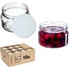 KADAX Piccoli vasetti per conserve da 250 ml, con coperchio, ermetici da regalare, mini barattoli per miele e spezie (10 pezzi, bianco)