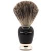 Edwin Jagger 81SB586AMZ Classico pennello da barba esfoliante in puro tasso imitato di ebano con supporto per crema da barba o sapone da barba per uomo e donna (nero)