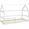 AIYAPLAY Letto per Bambini a Casetta con Barriere di Protezione, Età 3-8 Anni, 196x97.5x135cm, Bianco