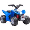 AIYAPLAY Quad Elettrico per Bambini 18-36 Mesi con Luci LED, Clacson e Pedali, 65.5x38.5x43.5 cm, Blu