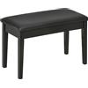 HOMCOM Sgabello per Pianoforte con Vano Contenitore in Legno e Finta Pelle PU, 75x35x49cm, Nero