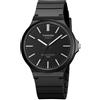 TONSHEN Unisex Orologio Uomini e Donne da Analogico Quarzo 50M Impermeabile Orologi da Polso 12 Colore Plastica Cassa e Gomma Cinturino (Nero 2)