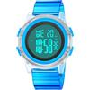 TONSHEN Sportivo Digitale Orologio Donna e Bambini 50M Impermeabile LED Elettronico Plastica Cassa Gomma Cinturino Outdoor Plastica Orologi da Polso e Gomma (Blu)