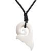 81stgeneration Collana Hawaiana con Ciondolo in Osso Intagliato a Coda di Balena Koru | Gioielli in Stile Maori | Intaglio Dell'osso Fatto a Mano | Collana Tribale Grande con Cordino Regolabile