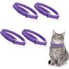 Apkpesterml Kit di 4 Collare Calmante ai Feromoni per Gatti, Collari Calmanti Feromoni Gatto Regolabile e Impermeabile Collare Anti-Ansia per Gattini Non Tossici e Sicuri per Gatti di Tutte le Taglie Viola
