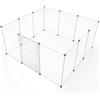 BRIAN & DANY Recinto per Animali da Interno Plastica, Recinto per Conigli, Gabbia Portatile per Cuccioli, 12 Pannelli, 203 x 101 x 71 cm, Fumo