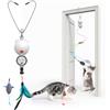 FEELNEEDY Giochi Interattivi per Gatti in Casa con Piume e LED Rossa Luce | Gioco Appeso Automatica per Gatto Elettrico Ricaricabile, c'è 2 Modalità, Cat Toy fa Esercizio per Amici Pelosi