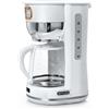 Muse Macchina da caffè MS-220 W | con brocca in vetro, display analogico per mantenere il caldo, capacità 10 tazze, colore bianco opaco