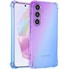 Xylota Cover per Samsung Galaxy A35 5G 6,6 Pollici, Trasparente Custodia Gradiente Aesthetic Protettiva Case, Anticaduta Sottile TPU Silicone Bumper Anti-Graffio Custodie per Samsung A35 5G, Viola/Blu