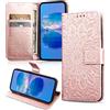 FCAXTIC Cover per Huawei P8 Lite 2017 / P9 Lite 2017 / Honor 8 Lite, Custodia in Pelle PU per Huawei P8 Lite 2017 / P9 Lite 2017 / Honor 8 Lite, Antiurto Portafoglio Cover, Oro Rosa