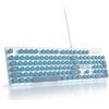 SOLIDEE Tastiera a membrana,macchina da scrivere punk a grandezza naturale 104 tasti,tastiera computer con tasti rotondi,retroilluminata a LED per PC/Win/Mac/Laptop(Americana QWERTY)(V300 Blue)