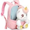 Hifot Unicorno Zainetto per Bambini, Zaino Asilo in peluche Staccabile Mini Morbido Zaini Unicorno Regali Bambini