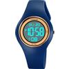 TONSHEN Sportivo Digitale Orologio 50M Impermeabile Multifunzionale Staccabile LED Elettronico 12H/24H Plastica Outdoor Orologi da Polso (Blu Profondo)