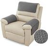 FANSU Copribraccioli Fodera Per Bracciolo del Divano, Fodera Per Poggiatesta Per Sedia Reclinabile, Fodera Per Poltrona Impermeabile con Tasche, 1 Posto Copripoltrona Relax (1 Posto,grigio scuro)