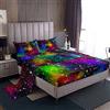 Loussiesd Rainbow Galaxy - Set di lenzuola per letto singolo con angoli elasticizzati profondi, 3 pezzi, 1 lenzuolo con angoli e 1 federa