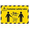 VSafety V Safety CV026CZ-FS Vsafety - Adesivo da pavimento autoadesivo, motivo: Keep One Trolly Away 450 mm x 300 mm