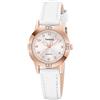 TASGO Orologio da polso da donna, al quarzo, in pelle, facile da leggere, con diamante, luminoso, impermeabile, alla moda, per donne e ragazze, Colore: bianco rosato., Cinturino