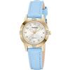 TASGO Orologio da polso da donna, al quarzo, in pelle, facile da leggere, con diamante, luminoso, impermeabile, alla moda, per donne e ragazze, Oro blu, Cinturino