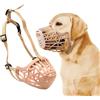 PETCUTE Cesto Museruola per Cane, Morbido Museruola in Plastica per Cani con Regolabile Cinturino, Respirare Liberamente e Prevenire Mordere Abbaiare E Masticare,Marrone,S