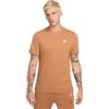 Nike T-Shirt Uomo Nike Cotone Small Logo - Nsw Club Marrone