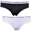 Calvin Klein Slip Bikini Modellanti Donna Confezione da 2 Cotone Elasticizzato, Multicolore (White/Black), 8-10 Anni