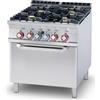 Allforfood Cucina a gas 4 fuochi con forno a gas allforfood cf4/98g linea elle