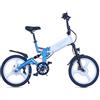 Lexgo - Bicicletta Elettrica CF20 E-Bike Motore da 250 W Velocità Massima 30 km /h 20 Pollici Colore Nero Blu Bianco