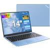 bvate Win 11 PC Portatile Computer Notebook 14 Pollici 1080P 256GB 2.4G+5G Supporta La Scheda SSD La Scheda TF Estesa, Wireless Bluetooth Mouse Wifi, Italiana Tastiera blue