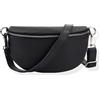 Blade Marsupio in vera pelle, elegante borsa a tracolla da donna, borsa a tracolla di alta qualità con chiusura lampo, borsa a tracolla, Nero, taglia unica