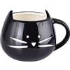 XLKJ Ceramica Carina Coppa,300 ml Tazza da caffè in Ceramica Boccale(Nero)