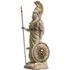 BeautifulGreekStatues Atena con gufo Medusa con scudo greco dea in alabastro statua oro 17 cm