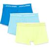 JACK & JONES Jacmal Microfiber Trunks 3 Pack Boxer, Safety Yellow/Pack:Bluefish-Electric Blue Lemonade, L Uomo