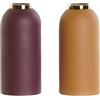 DKD Home Decor Vaso Arancione Oro Ferro 13 x 13 x 28 cm (2 Pezzi)
